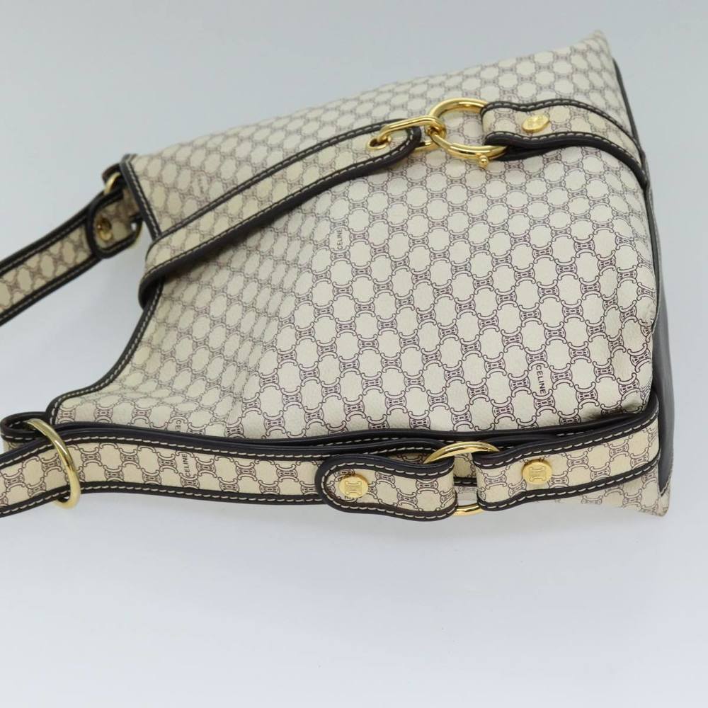 CELINE Macadam Canvas Shoulder Bag PVC White Auth 72176 - Picture 4 of 16
